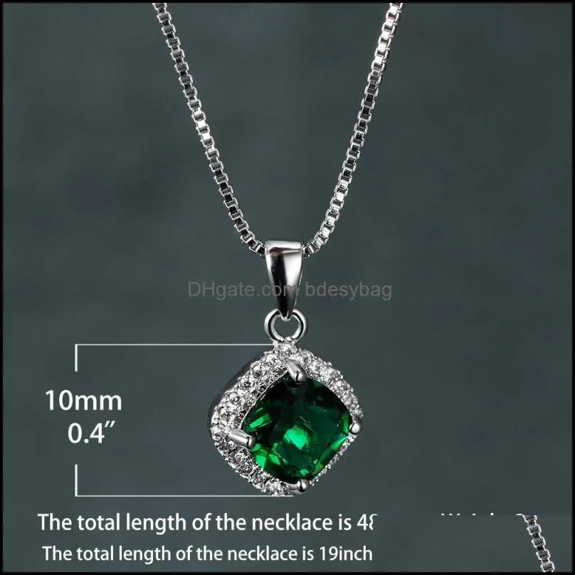 hot selling fine emerald purple gemstone pendant necklace jewelry for women gift