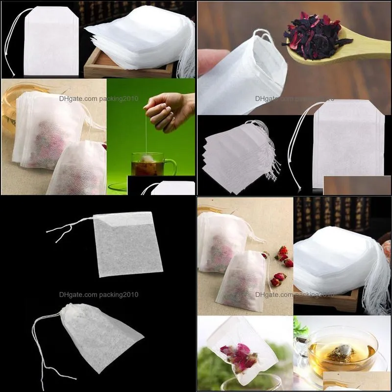 Hot sell 1000pcs 5.5*7 cm Empty Tea bags Filter Paper Herb Loose Tea Bags Teabag Single Drawstring Tea Bags Empty