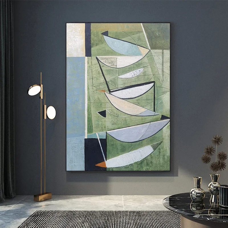 Grande geometrica moderna pittura a olio astratta 100% dipinto a mano moda nuovo design tela arte decorazione della parete della casa immagini per soggiorno A 608