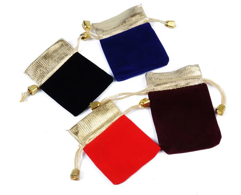 Velvet Jewelry Drawstring Pouch Bag Fabric Jewellery Cosmetic Gift Packaging Multi-Purpose Small Bags Size Choice Custom Logo