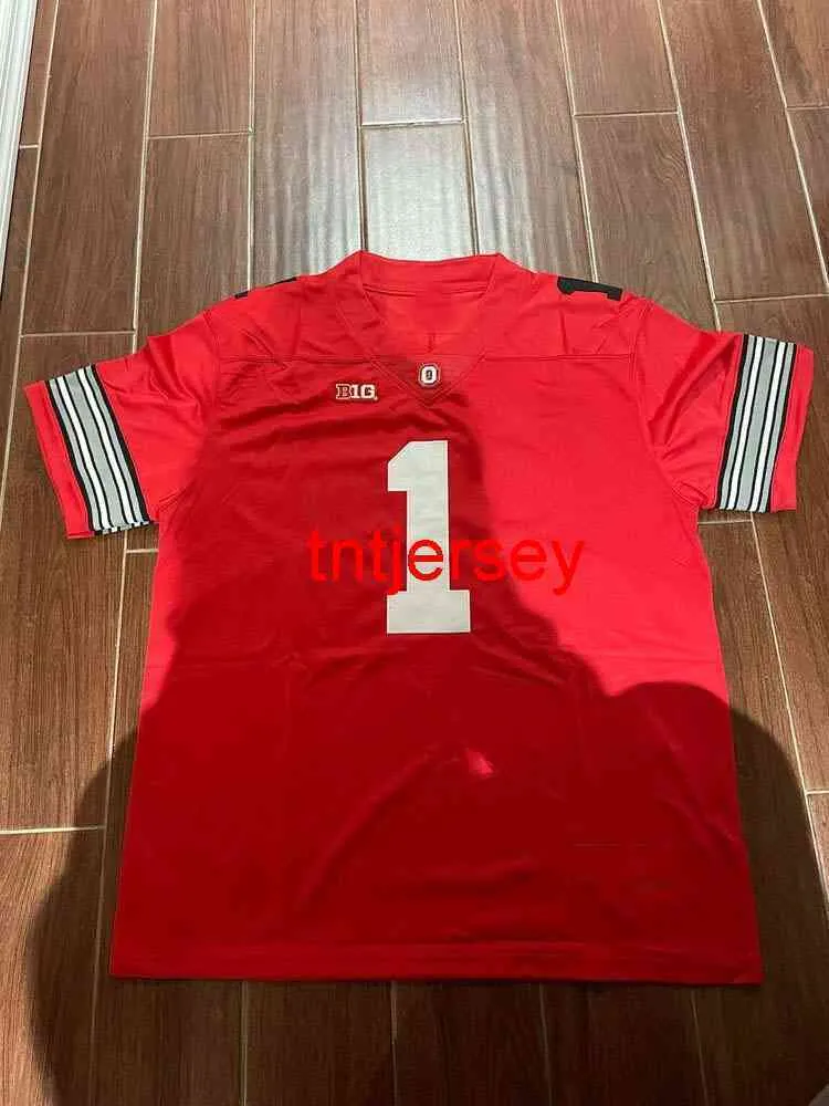 MIT SYTDED CUSTOM Justin Fields Jersey Playoff Red Men Women Youth XS-5XL