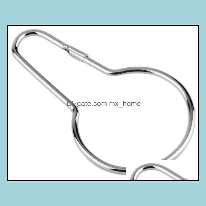 5000pcs New Stainless steel Chrome Plated Shower Bath Bathroom Curtain Rings Clip Easy Glide Hooks Free Shipping #32681