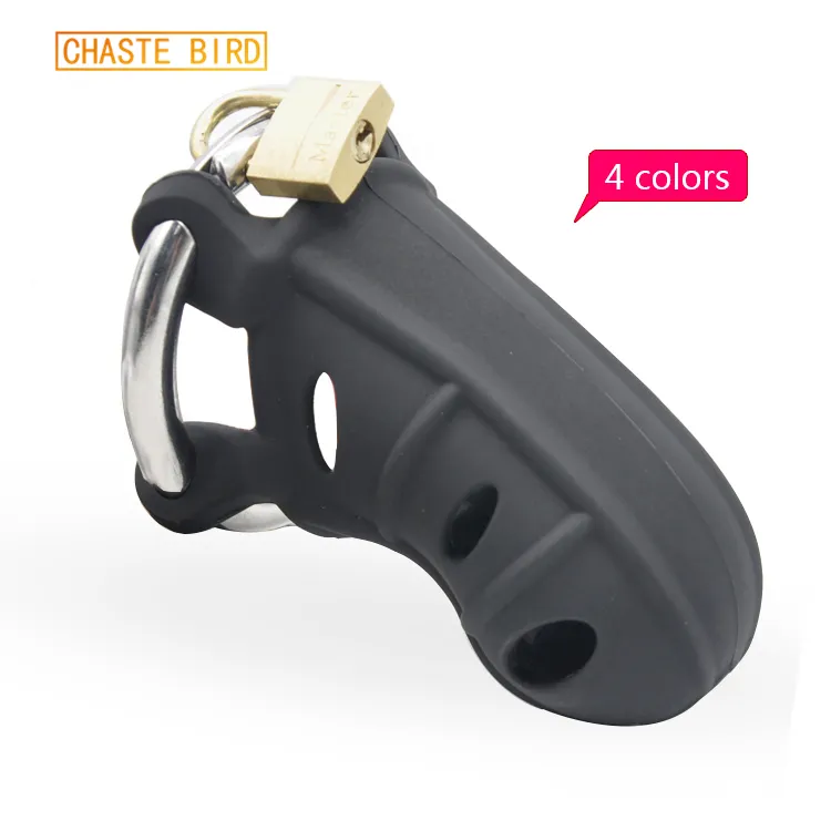 Extreme silicone blocker Chastity with Stainless Steel adjustable Ring sexy toys A310