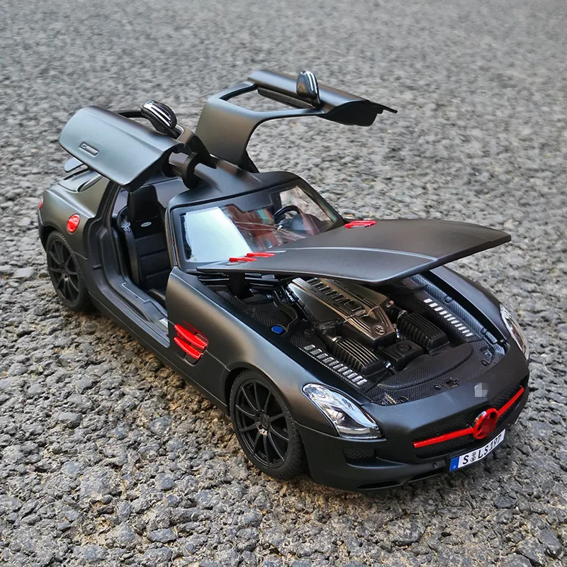 Modèle de voiture de sport en alliage Benz SLS AMG-GT 1:32, véhicules jouets en métal moulé sous pression, Simulation de son et de lumière, Collection cadeau pour enfants, 220418