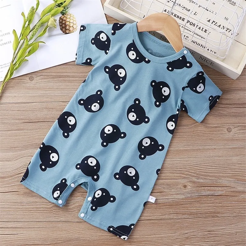 born Baby Onesie Summer Short Sleeve Infantil Bodysuits Baby Boys And Girls Clothes Cotton Cartoon Jumpsuit 220707