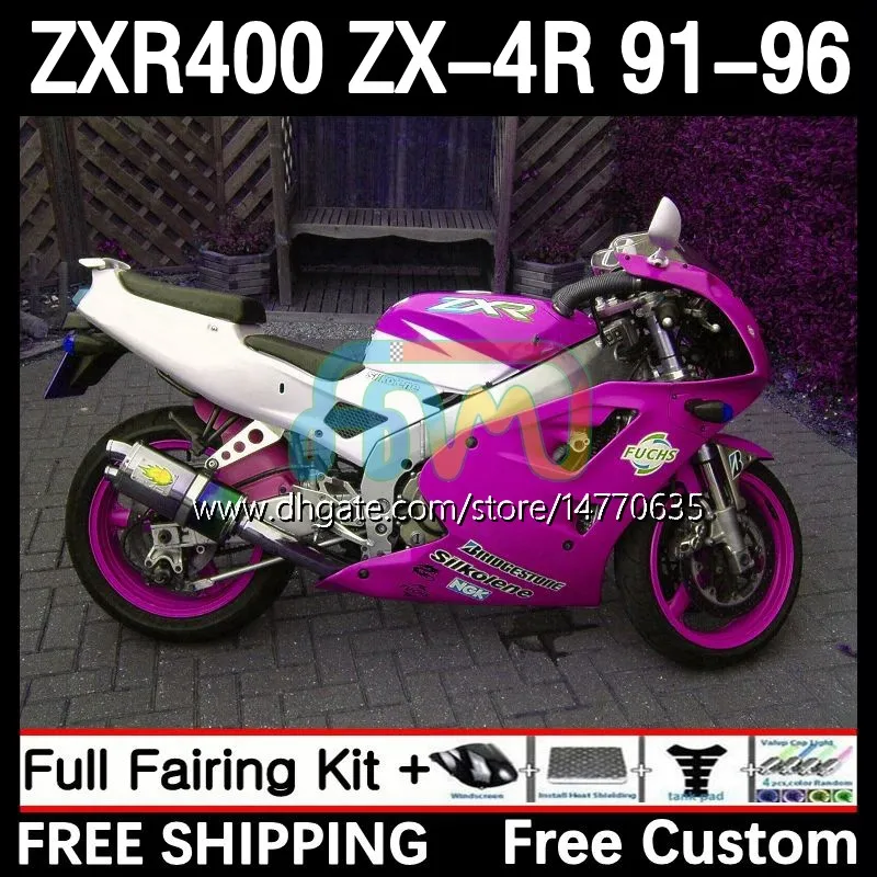 Kit de carpodo para kawasaki ninja zxr-400 zx 4r Cowling zxr 400 cc 400cc feting 12dh.112 zx-4r zxr400 91 92 93 94 95 96 ZX4R 1991 1992 1993 1994 1995 1996 1996 1996, rosa cor de corpo, rosa 93,