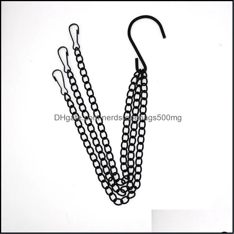 Garden Supplies 3 Point Gardening Plant Flower Pot Basket Hanging Chain with Hooks 1386 V2