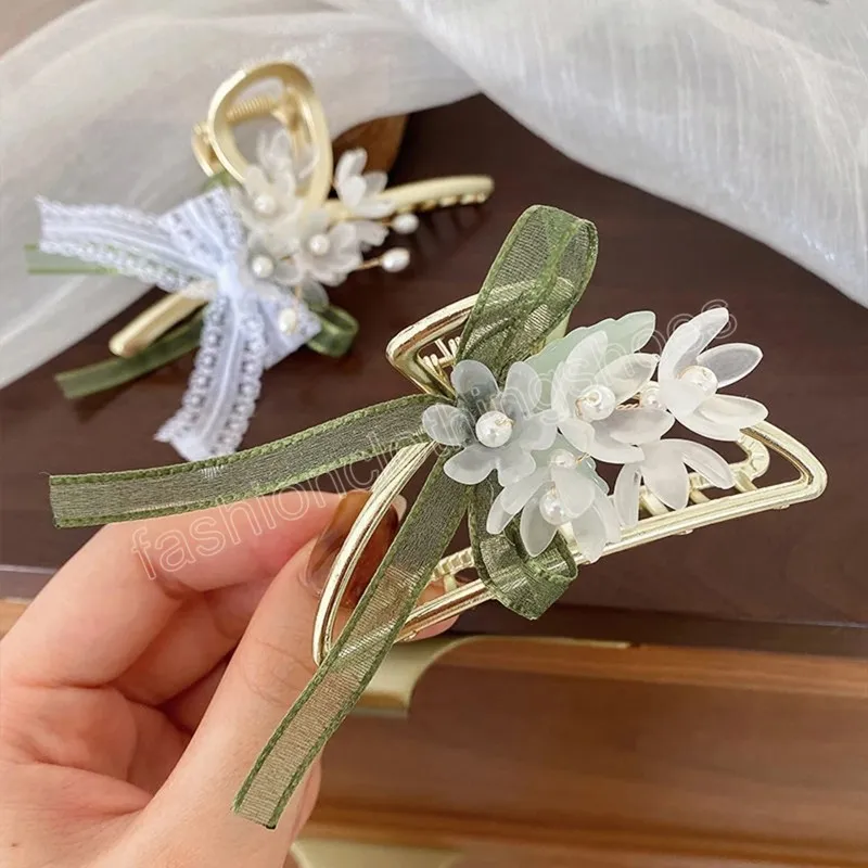 Korean Handmade Clmaps 2022 Fashion Personality Trendy Flower Catching Hair Clip Temperament Hair Accessories