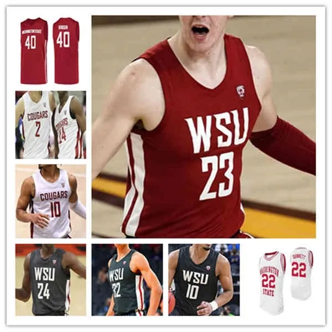 Cougars de l'État de Washington personnalisés WSU College Basketball Jerseys Klay Thompson Noah Williams Michael Flowers Tyrell Roberts Efe Abogidi T.J.