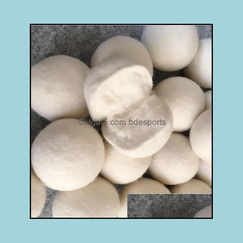 3PCS 7cm Felt Wool Dryer Balls Handy Laundry Balls with Cloth Bag Natural Reusable Saves Drying Time Washing Ball Gift