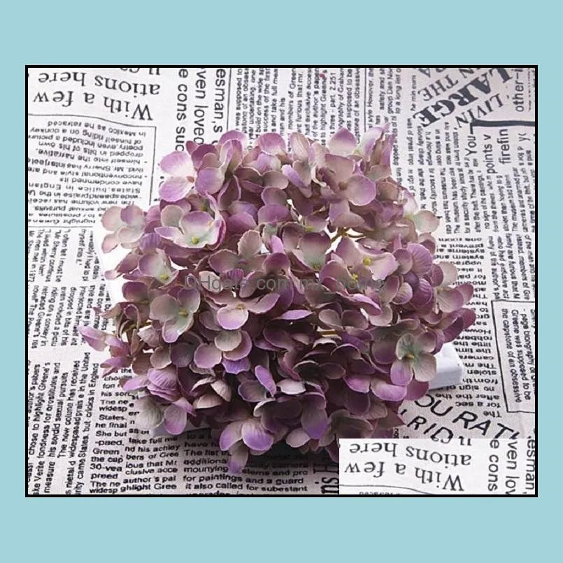 Decorative Flowers Silk Hydrangea Heads High-end DIY material for Home and wedding Decorations