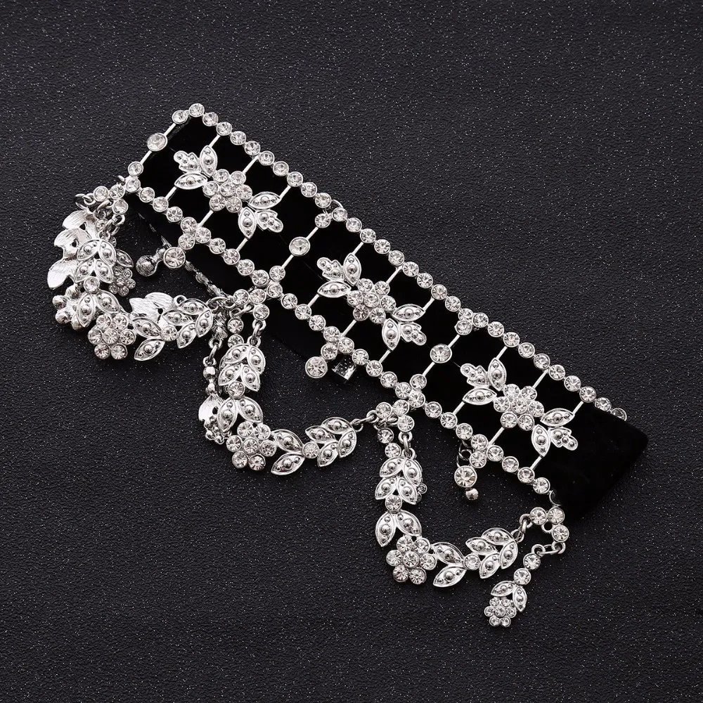 Collana girocollo di lusso con strass pieni lucidi per le donne