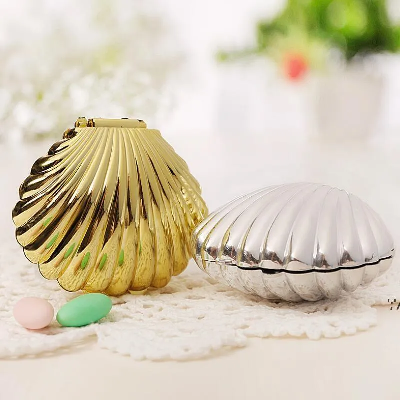結婚式の好意箱DIYの明るい色の貝の形のパーティーの供給サプライズキャンディーの貯蔵の乳首誕生日の宝石類の箱JLB14909