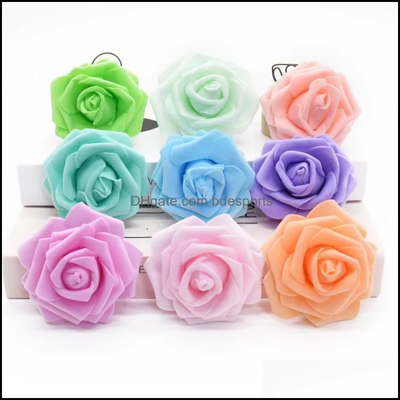 100 Pcs Foam Roses Christmas Decorations For Home Decorative Flowers Wreaths Scrapbooking Autumn Decoration Diy Headwear jllOCX