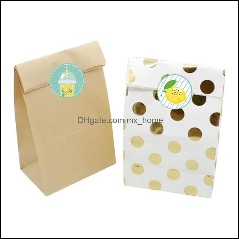 Gift Wrap 500pcs Baby Shower Lemons Stickers Round Fruit Party Decorations Envelope Seal Labels Candy Dessert Gifts Packaging