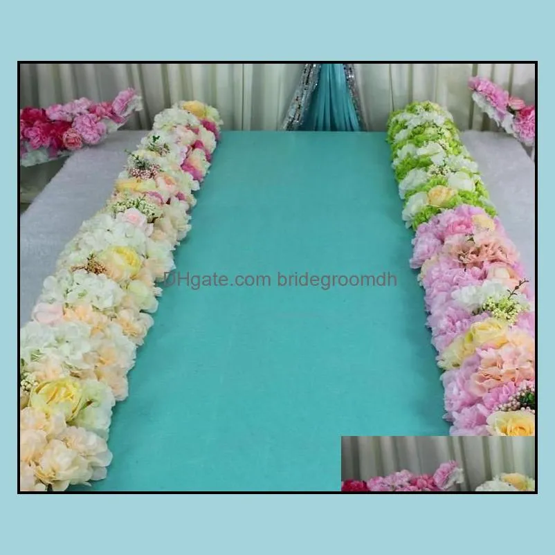 flower wedding road lead flowers long table centerpieces flower arch door lintel silk rose wedding party backdrops decoration
