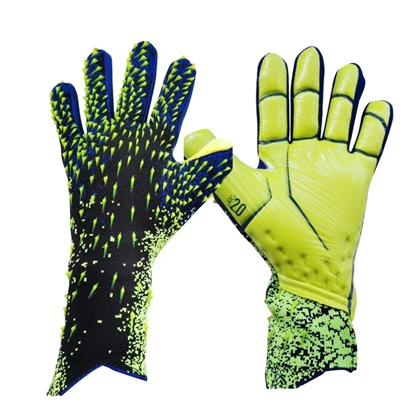 Goleiro de futebol do goleiro de luvas esportivas Anti-deslizamento Anti-deslizamento Equipamento de proteção de dedo da luva de futebol 220920