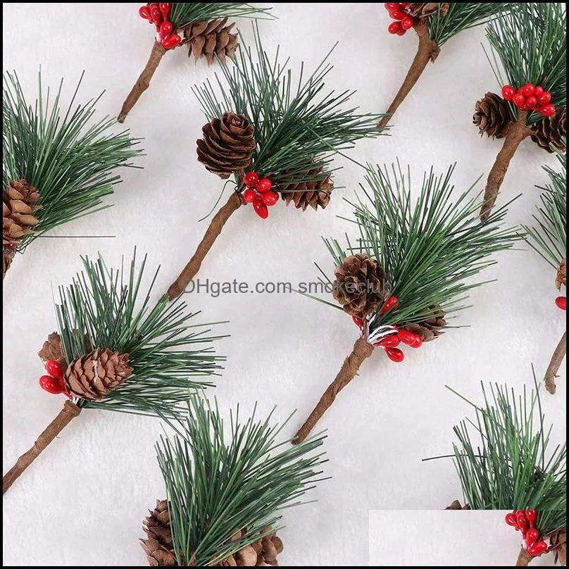 10Pcs Mini Pine Needles Christmas Tree Accessories Gift Box Decoration Artificial Plants Christmas Decoration Ornaments 1946 V2