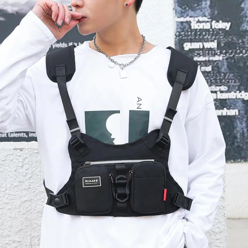 Waist Bags Functional Tactical Chest Bag Fashion Hip Hop Vest Streetwear Pack Men Black Rig Casual Backpack