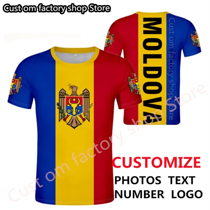 몰도바 티셔츠 DIY 무료 맞춤형 이름 번호 MDA T 셔츠 국가 국기 MD Republic Country College Print P O 0 의류 220616