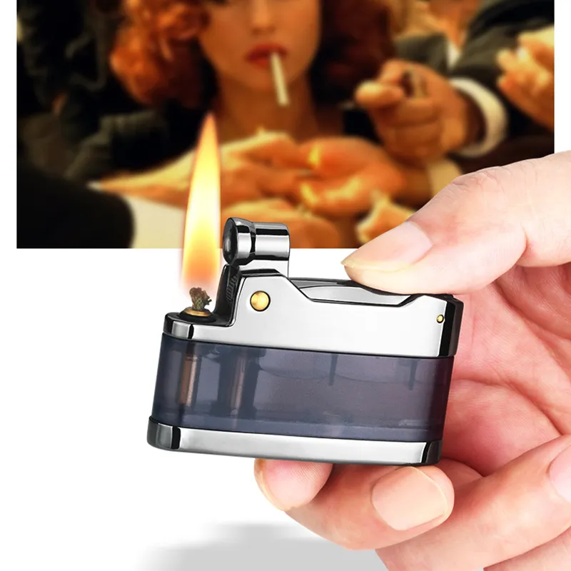 ceramic cigarette lighter Retro Transparent Metal Ceramic Kerosene Cigarette Lighter Windproof Light  Yellow from Dhgate Lighters
