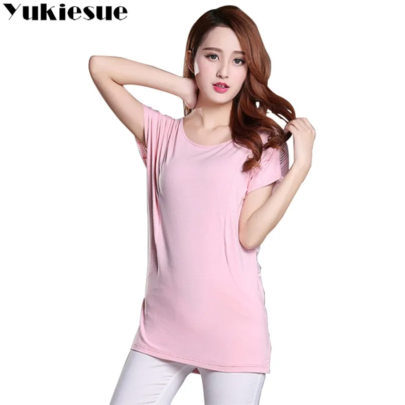 Plus Größe XXXL T-Shirt Frauen Sommer Stil Fledermaus Kurzarm rückenfrei sexy T-Shirt Top T-Shirt weibliche Tops Shirts rosa schwarz 210412