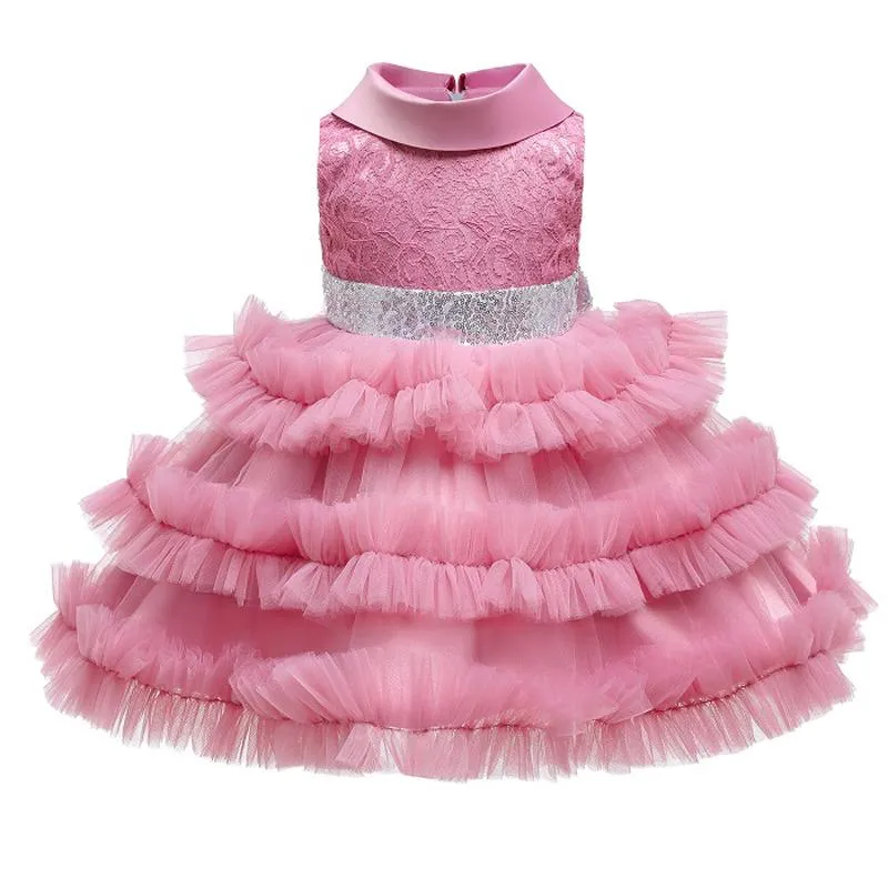 Girl's Dresses Toddler Baby Girl Tutu Party Dress For Girls 1 Years Bithday Wedding Kids Sequin Bow Elegant Princess Children ClothesGirl's