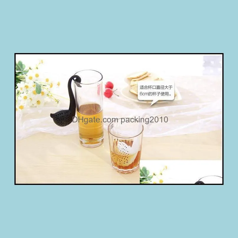 New Nolvety Gift Swan Spoon Tea Strainer Infuser Teaspoon Filter Creative Plastic Tea Tools Kitchen Accessories DHL free