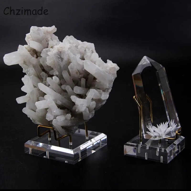 Hooks Rays Chzimade 1 PCS Metal Braket Akrilik Baskı Mineral Ekran Stand Tutucu Kristal Mineraller Ores Acate Rocks Home Decorationhoo