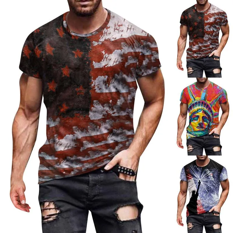 T-shirts pour hommes T-shirt en vrac Big et Tall Chemises pour hommes 3XLT Court Day Casual Digital Neck Fashion Mens Entraînement léger MenMen's