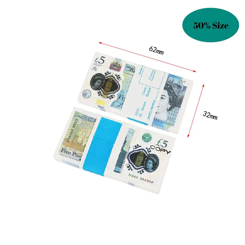 PROP Game Money Copy UK Pounds GBP 100 50 Note Extra Bank Strap - Film P241Zbue5