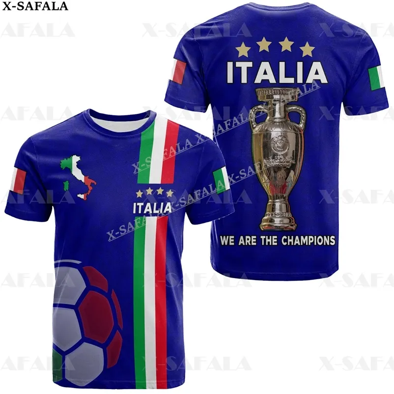 Italië Aangepaste Naam En Nummer Fans Voetbal 3D Gedrukt Hoge Kwaliteit T-shirt Zomer Ronde Hals Mannen Vrouwelijke Casual Top-3 220619