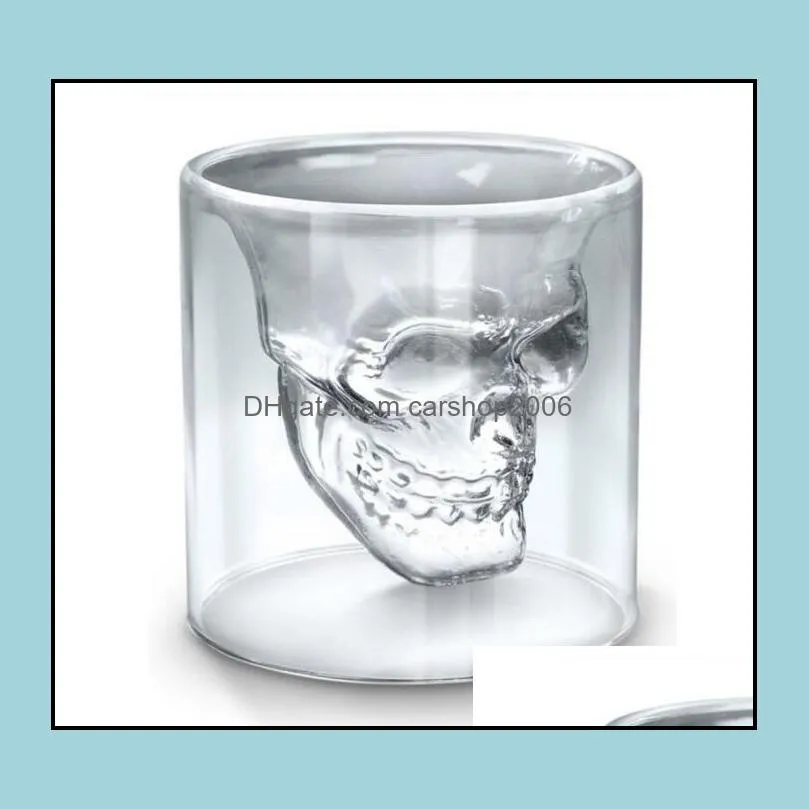 fashion 25ml wine cup skull glass shot glass beer whiskey halloween decoration creative party transparent drinkware drinking glasses