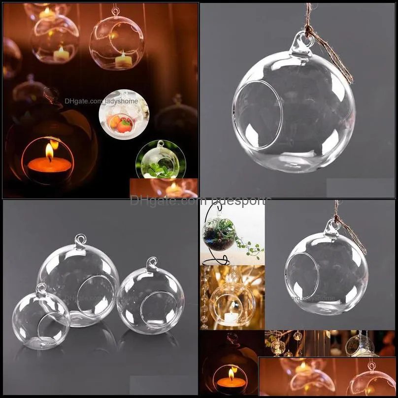 Holders Décor & Gardenclear Hanging Candle Tea Light Holder Candlestick Home Wedding Party Dinner Decor Round Glass Air Plant Bubble