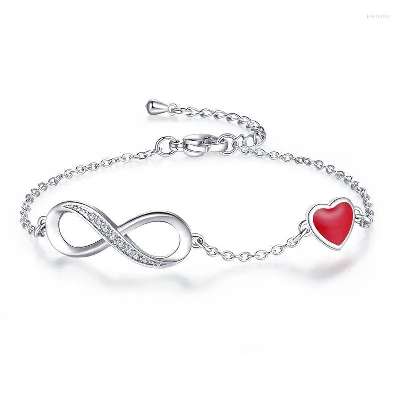 Link Chain Korean Fashion Silver Color Infinity Justerbara partyarmband för kvinnor Creative Simple 8 Word Jewelry Gift Kent22