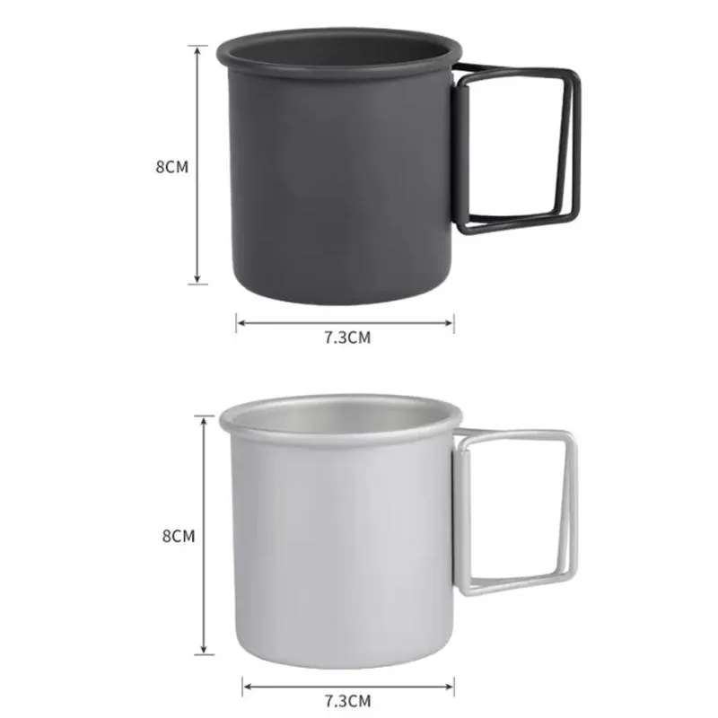 300ml aluminium alloy Tea Cups Camping Mug Titanium Tumblers Portable Outdoor Travel Coffee Mug Cup For Camping/Travel/Home Use LK0040