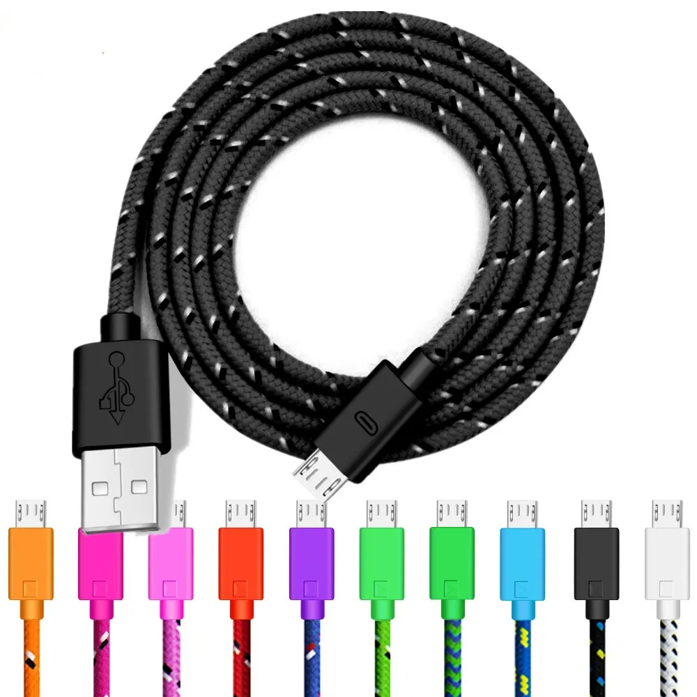 Micro USB Cable 2.4A شحن سريع كابلات الهاتف المحمول سلك الشاحن سلك الشاحن ل Xiaomi Samsung S7 LG Android كابل