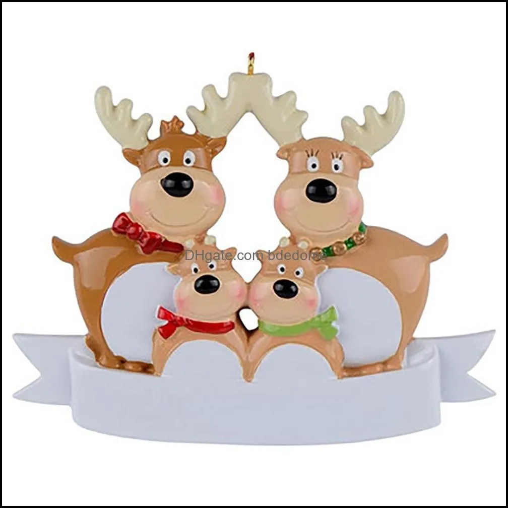 2022 new christmas tree pendant decoration resin snowman xmas elk diy home decoration for kids gifts