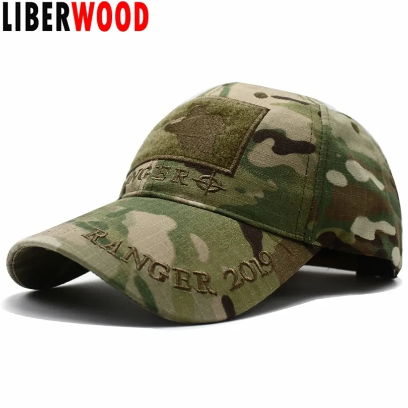 Bola Caps LIBERWOOD MultiCam SNIPER Ranger 2019 Bordado Cap Militar Exército Operador Chapéu Tático Sniper Cap com Loop para Patch T200409