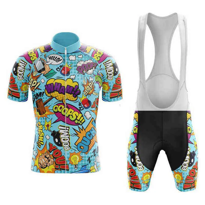 ROPA CICLISMO HOMBRE VERANO 2021 MENS Short Sleeve Dister Mode Carining Cycling Jersey Set Funny Woman Bike Compley Suit Mtb