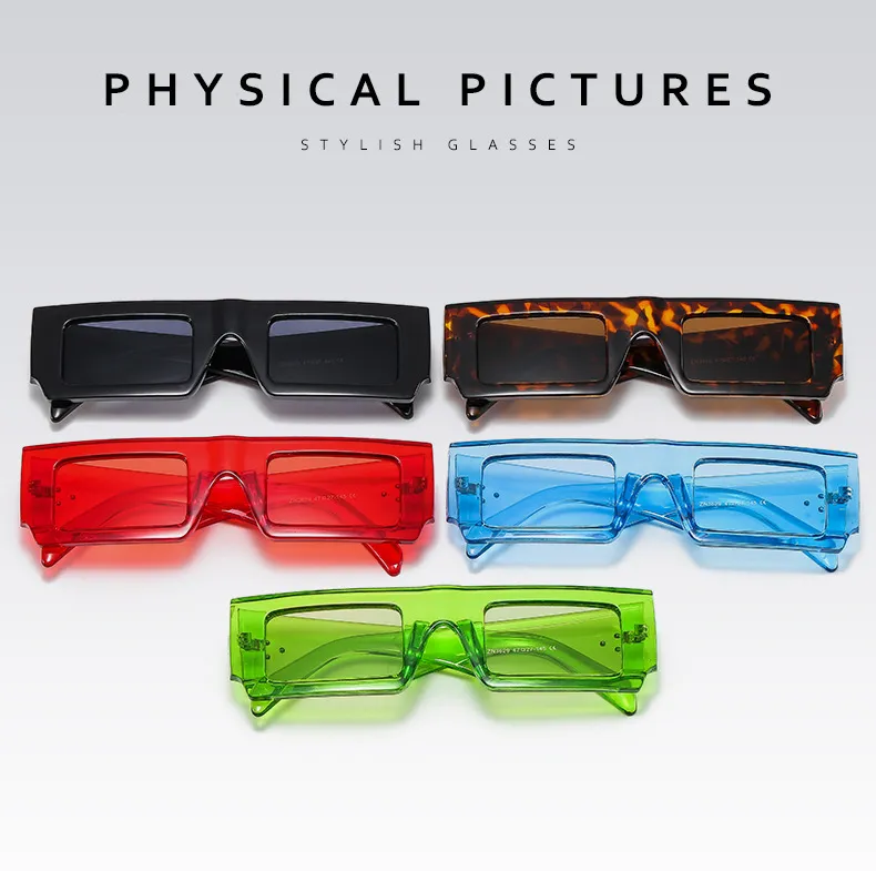 2022 Modeontwerper Kleine Face Clear Green Plastic zonnebril rechthoek PC -frames UV -bril voor vrouwen Men 3629