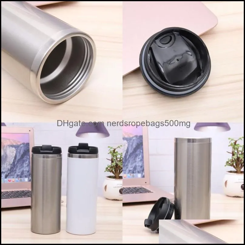 Stainless Steel Tumblers Sublimation Blanks Straight Car Water Coffee Cups Doubledeck Coating Womens Mens Cup New Arrival 11jq M2