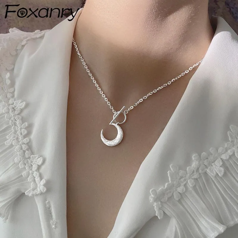 Chains Stamp Clavicle Chain Necklace For Women Trend Sparkling Moon Pendant Bride Jewelry Party AccessoriesChains ChainsChains