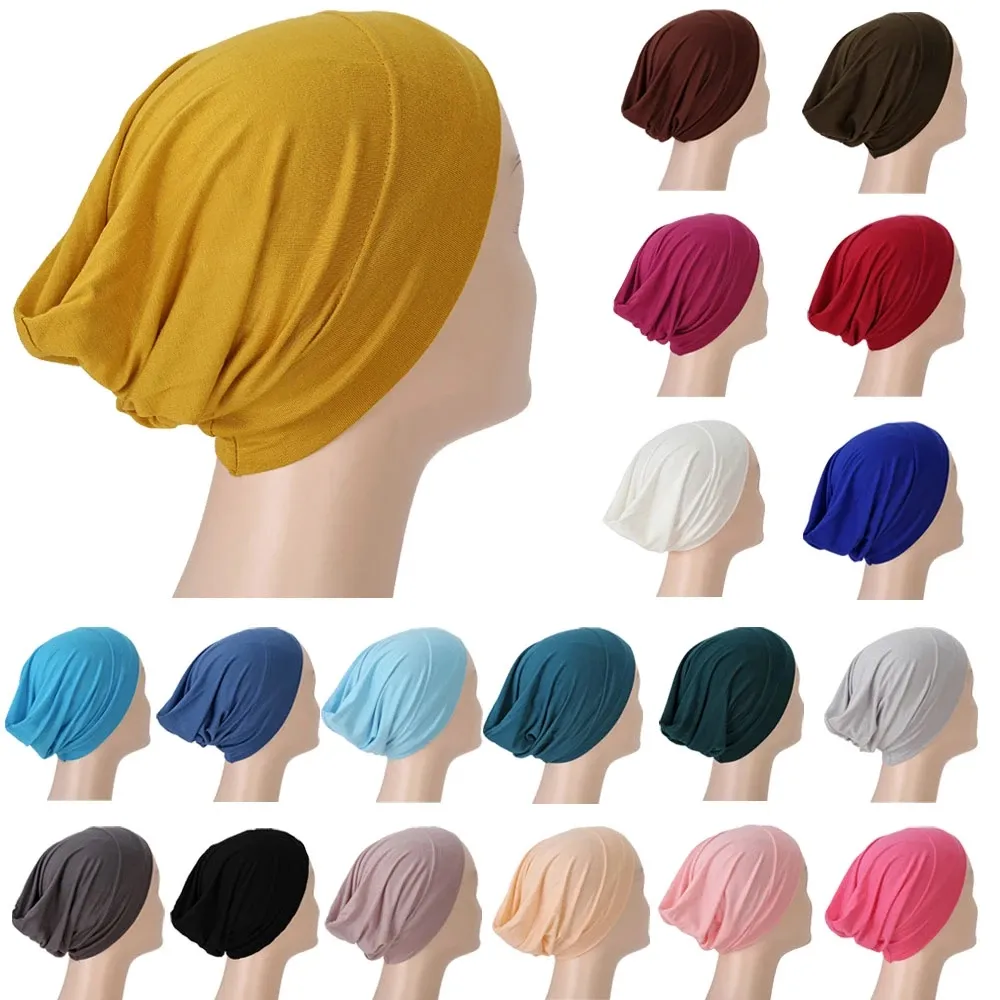 Women's Muslim Hijab Inner Cap – Underscarf Bone Bonnet Tube Turban – Ninja Brim Hat Beanie