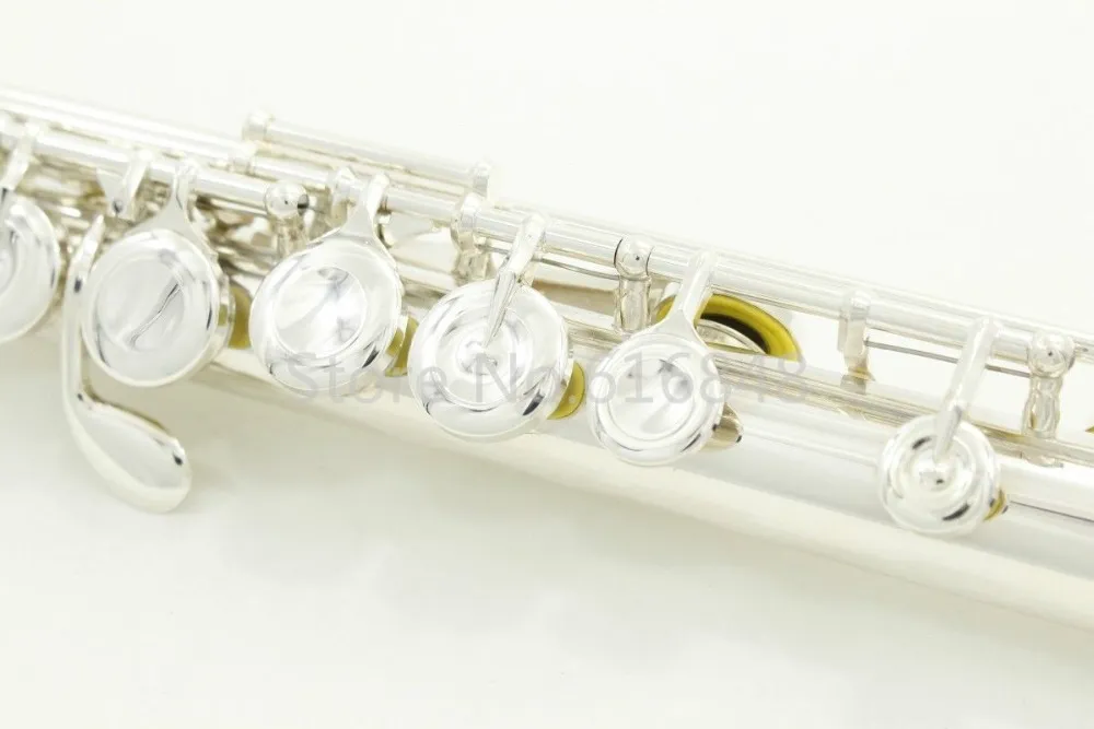 PF-665 E C Tune Flute Высококачественный музыкальный инструмент 16 клавиш закрытые отверстия серебряная бренда флейта с e-ключом