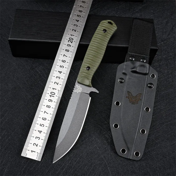 Hochwertiges, bankgefertigtes 539 Survival Straight Jagdmesser, DC53-Stahlklingen, G10-Griff, feststehende Messer mit Kydex