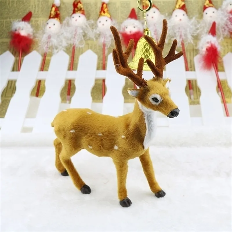 15 20 25cm kerst rendier herten Xmas Elk Plush Simulation Decorations for Home Year Gifts Navidad Noel Y201020