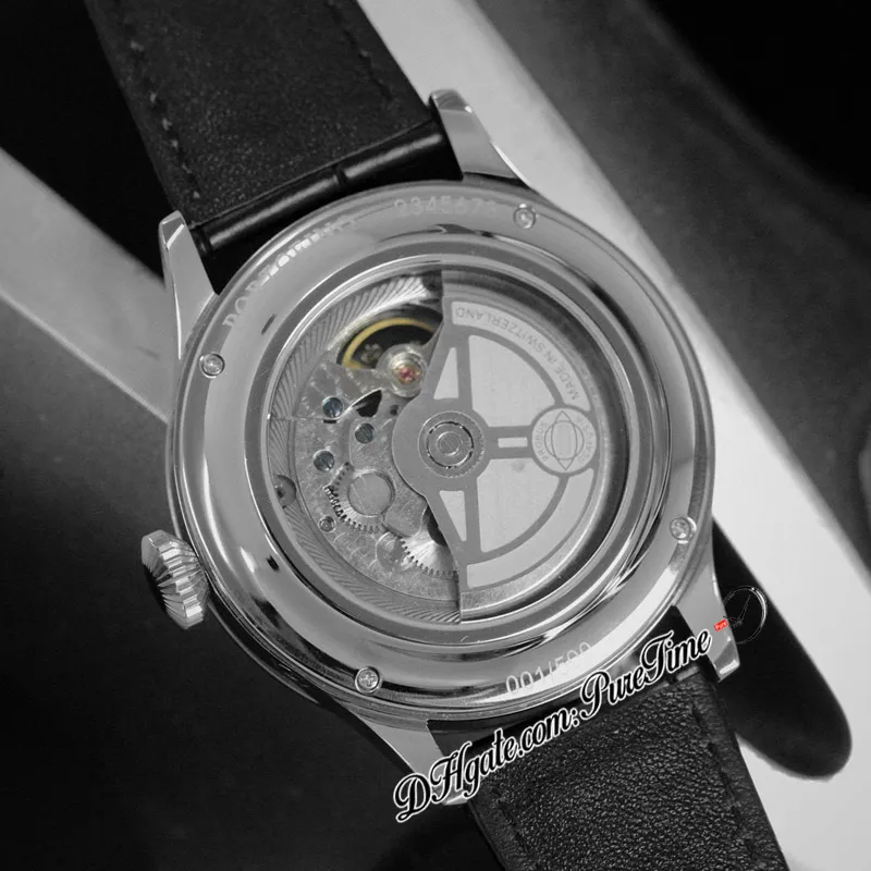 Perpetual Calendar Tourbillon Power Reserve A23j Automatic Mens Watch 44mm Steel Case White Dial Silver Number Markers Brown Leather Strap Puretime