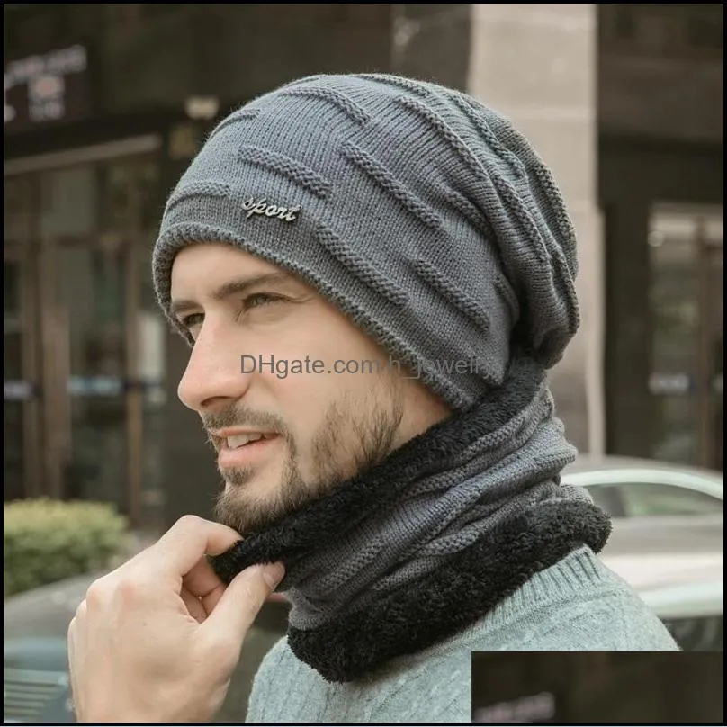 men autumn and winter plus velvet thick warm knitted hats european american woolen hat outdoor hat 20211231 t2