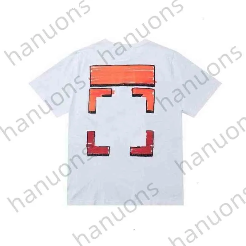 Fashion Off Brands Хлопковые футболки со стрелками Дизайнерская картина маслом с короткими рукавами Мужская футболка Повседневная футболка с принтом на спине x Black White TMOI